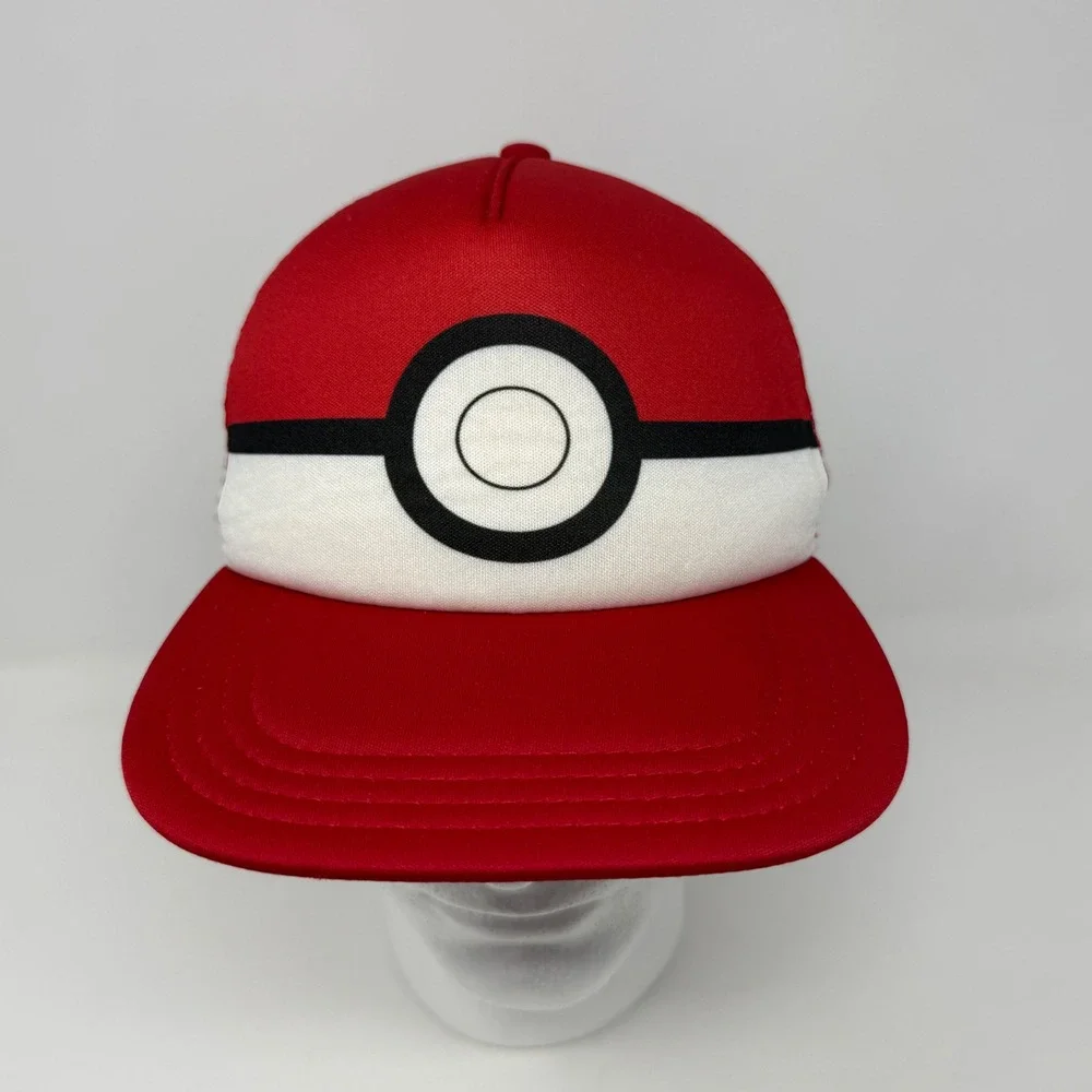 Pokemon Pokeball Red White Trucker Hat Youth OSFM Snapback‎ Cap 2016 Nintendo